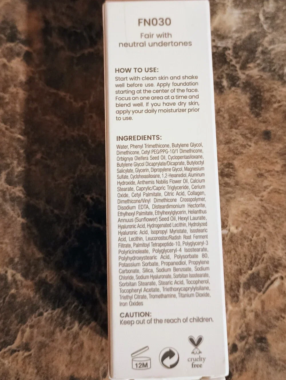 Joah Crystal Glow Peptide-Infused Foundation Fair with Neutral Undertones FN030